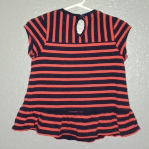 Oshkosh B'gosh black and orange striped top - Picture 4 of 5